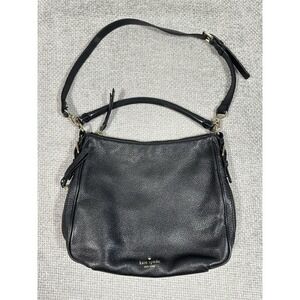 Kate Spade Handbag Black Pebbled Leather Expandable Shoulder‎